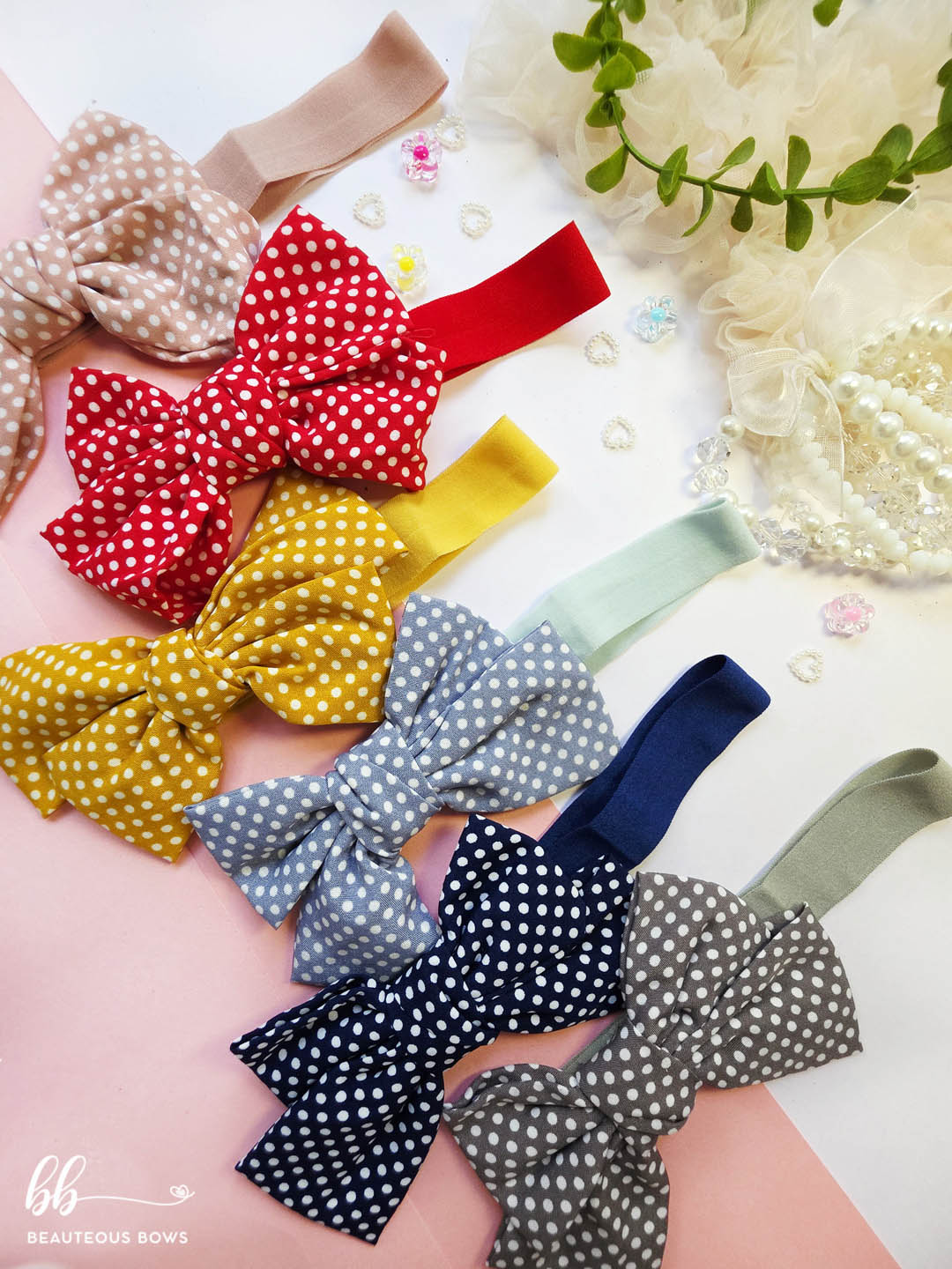 Polka Bow Headband