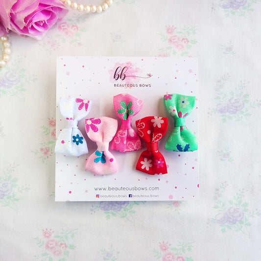 Printed Bow Clip Set
