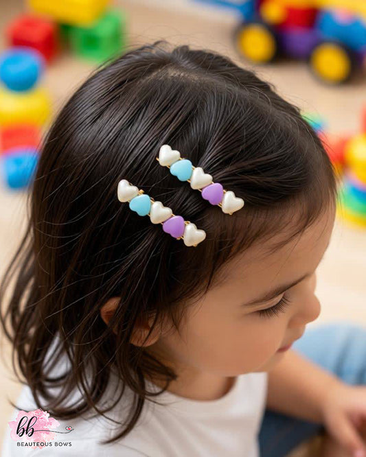 Heart Clip Set - 3 colours