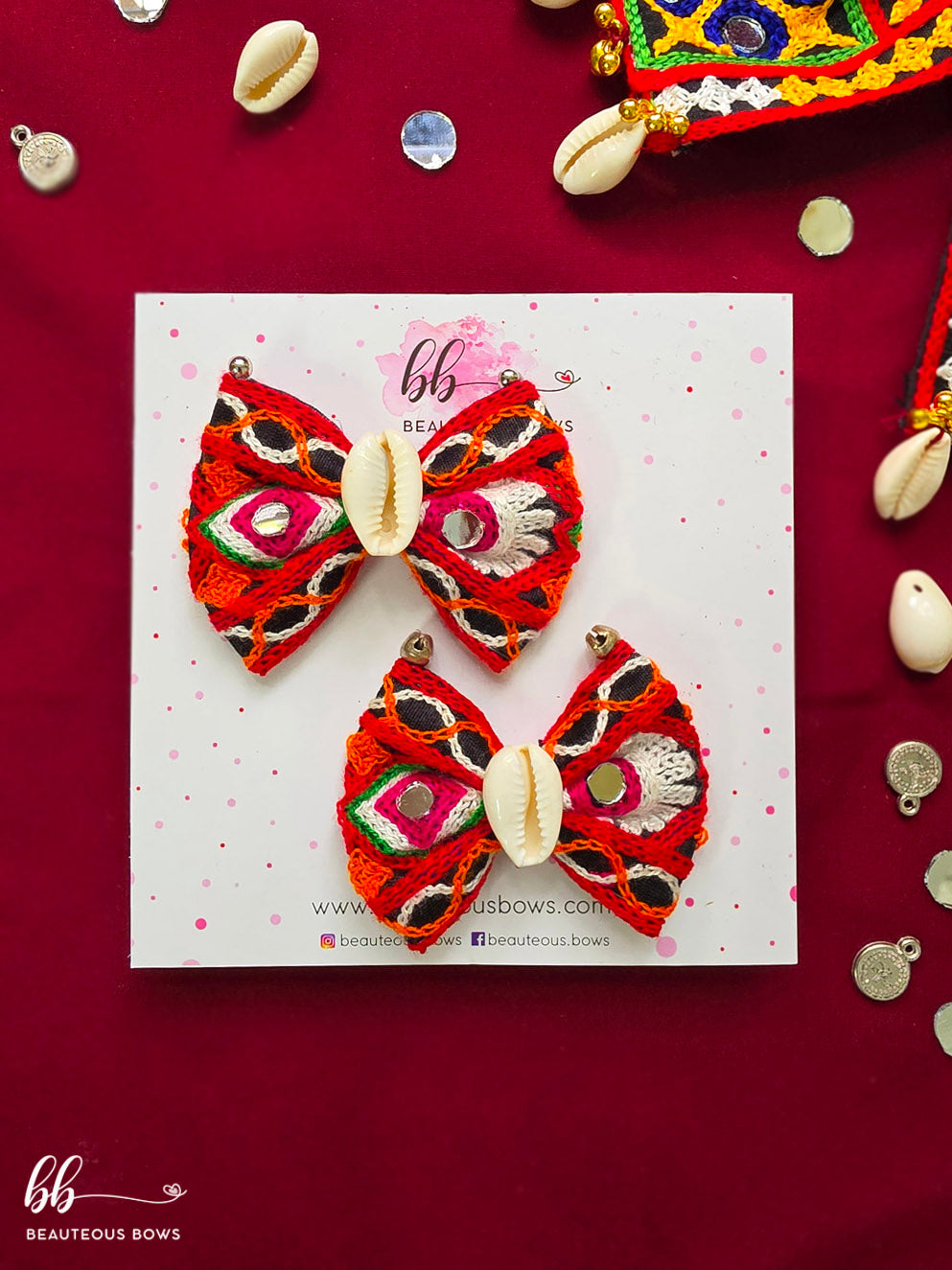 Raas Rangat Mini Hair Bow Set