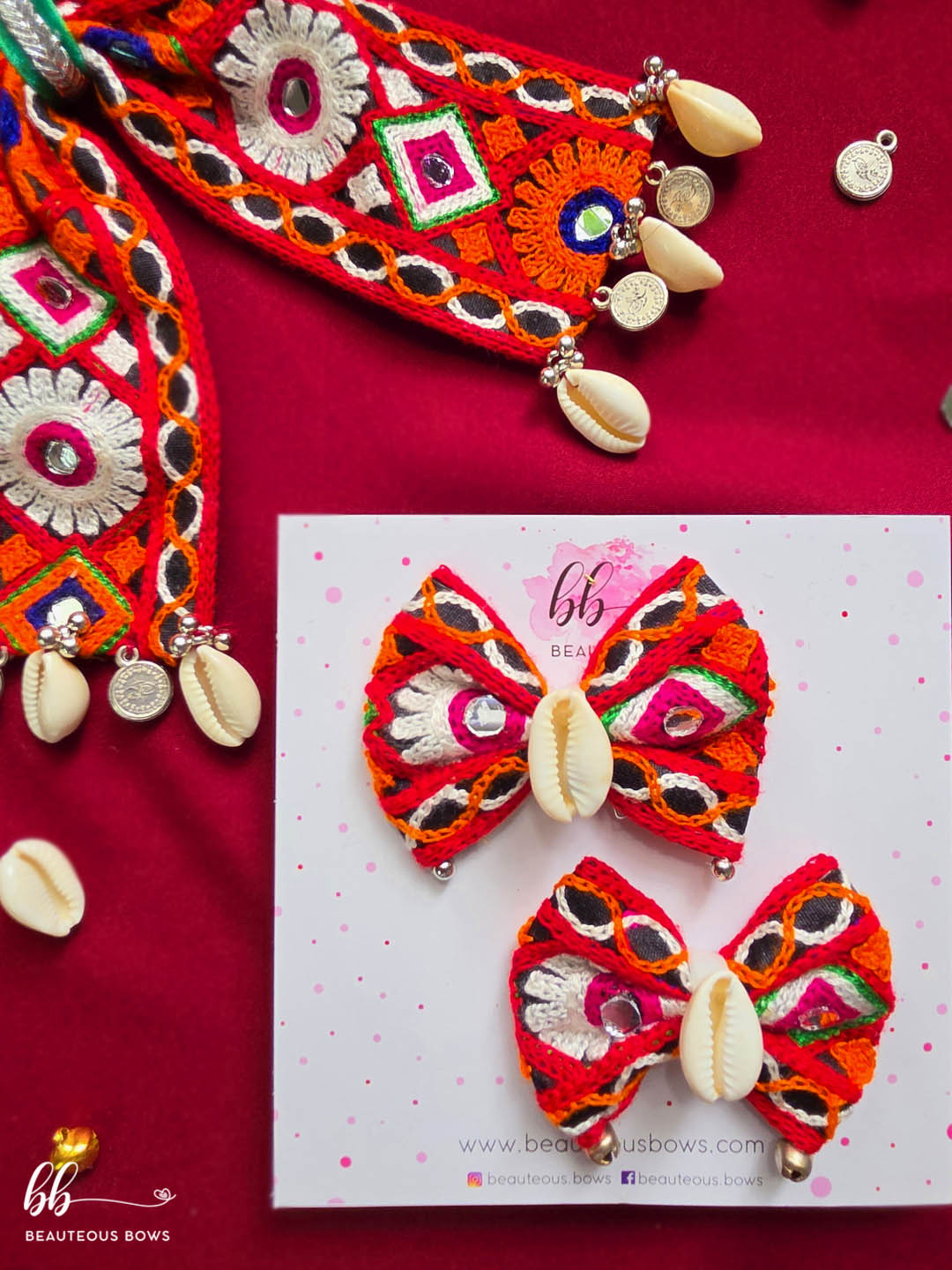 Raas Rangat Mini Hair Bow Set