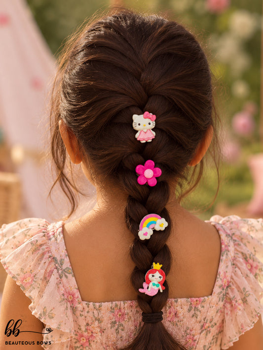 Rainbow Flower Clip Set of 4