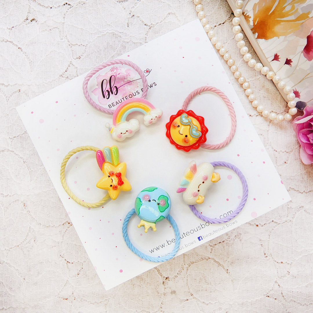 Rainbow Hair Tie Set of 5