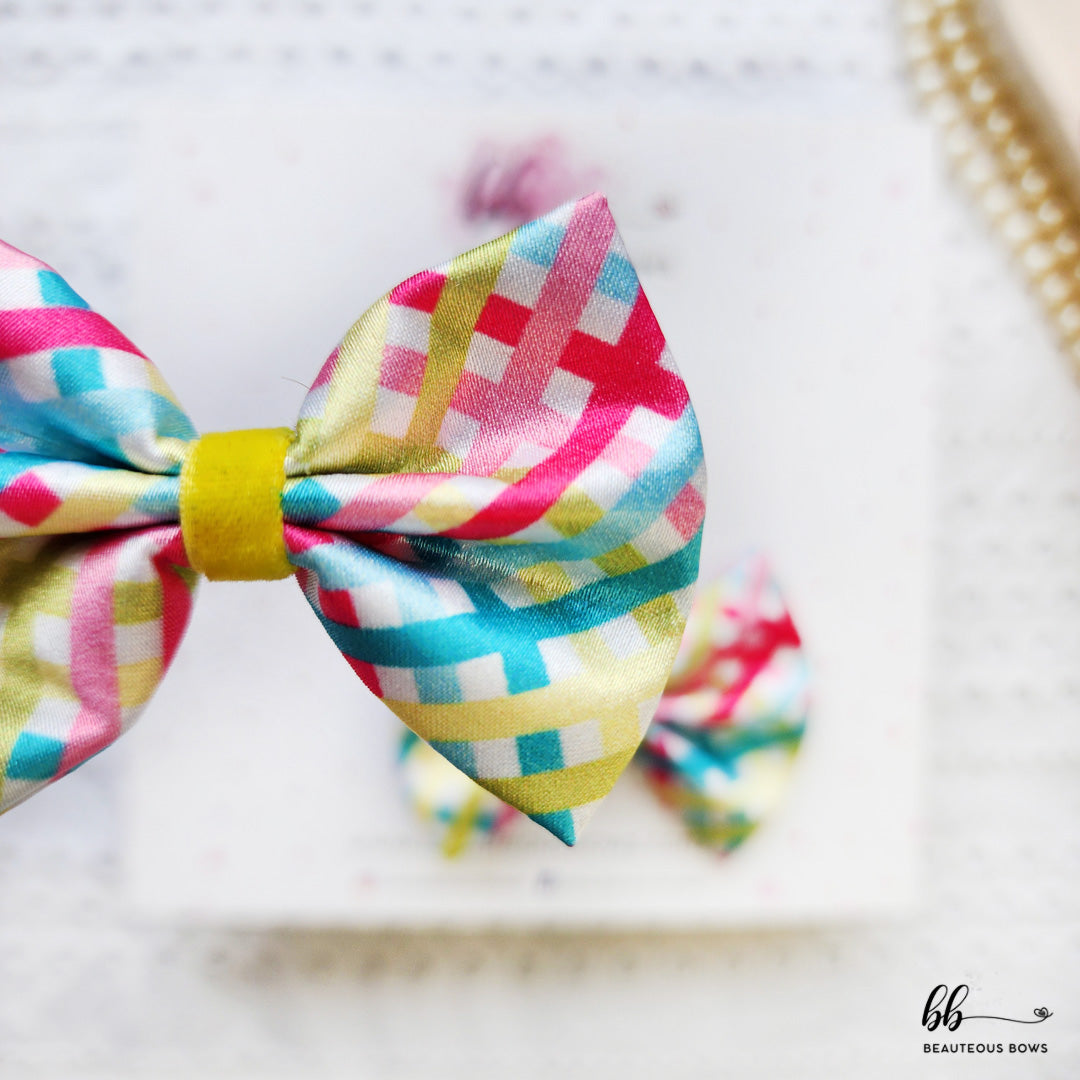 Ranbow Tangle Satin Mini Bow set