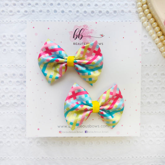 Ranbow Tangle Satin Mini Bow set