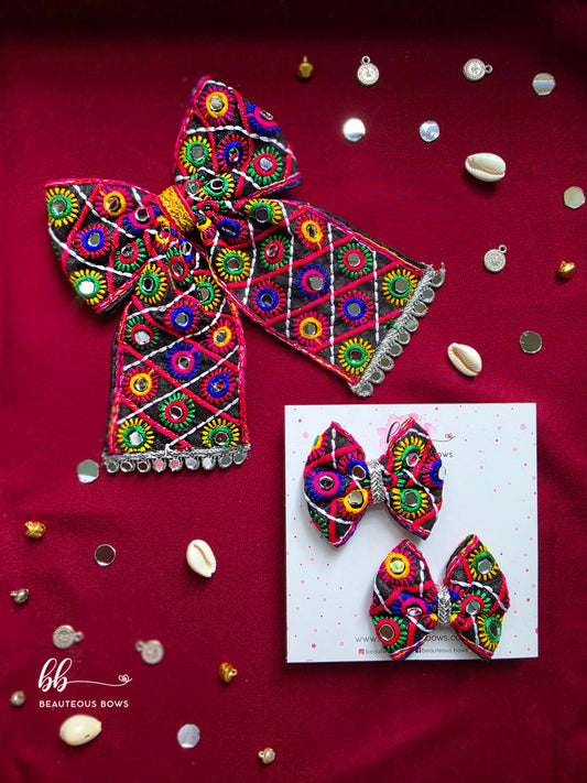 Ratri Rang Mom & Daughter Navratri Bow Set
