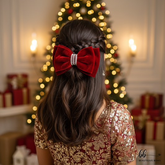 Velvet Maroon Bow