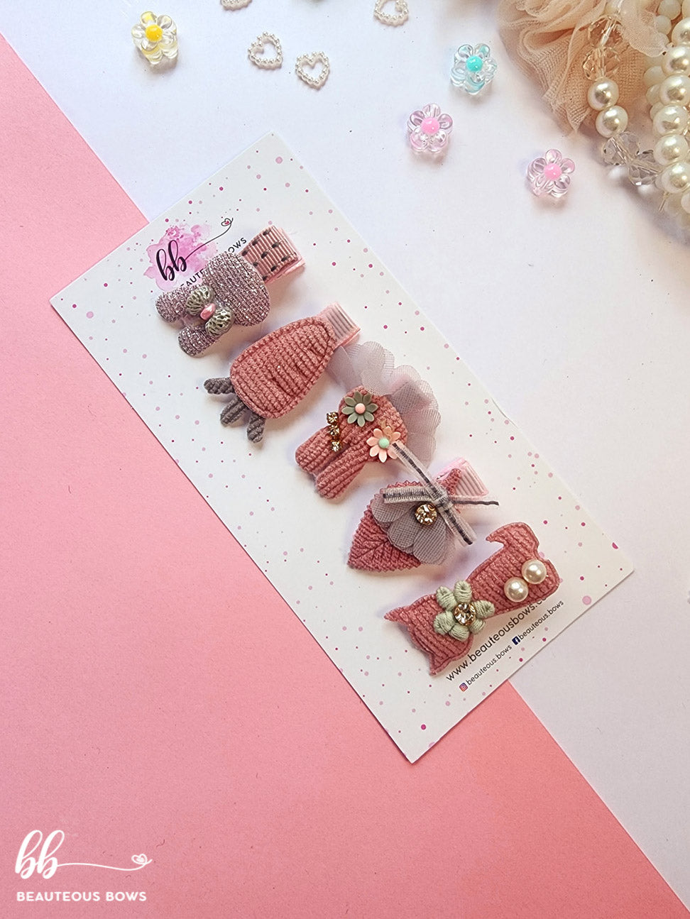 Rosy Charm Clip Set