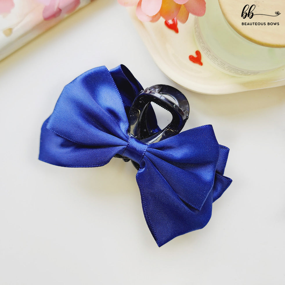 Satin Double Bow Claw Clip