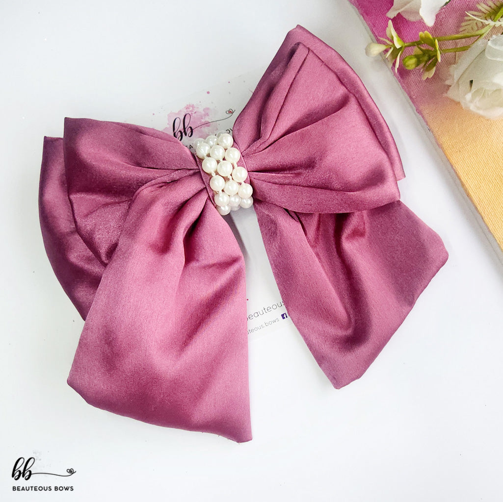 Belle Pearly Satin Bow