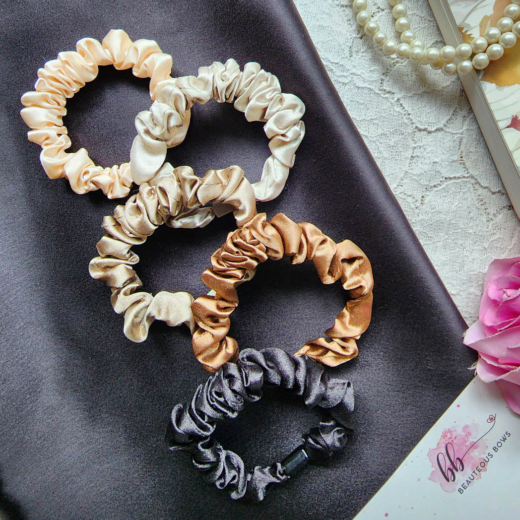 Soft Satin Scrunchie set of 5