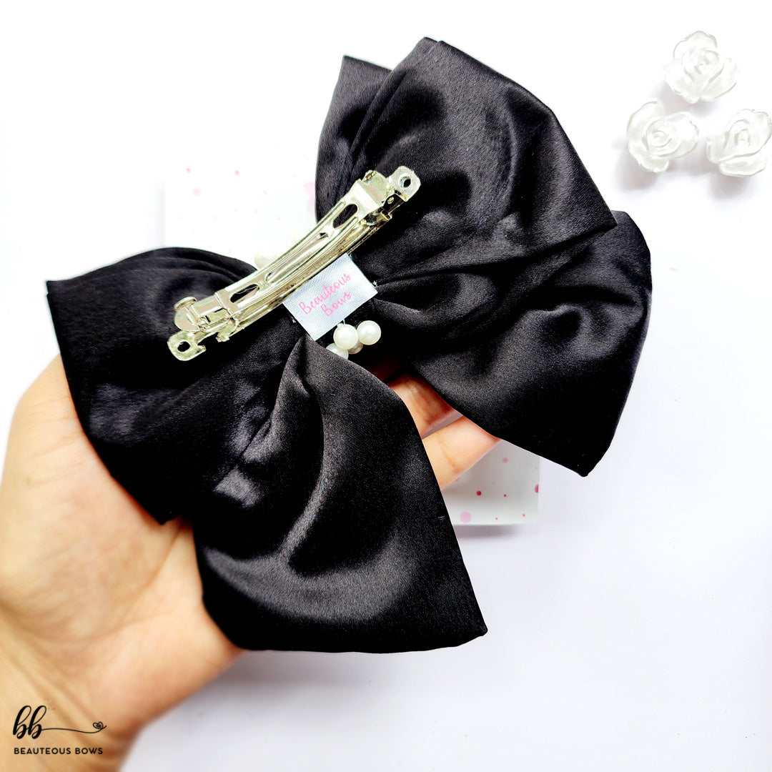Belle Pearly Satin Bow