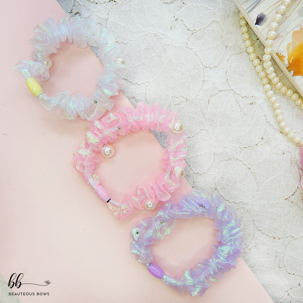 Shimmer Pearl Scrunchie Set