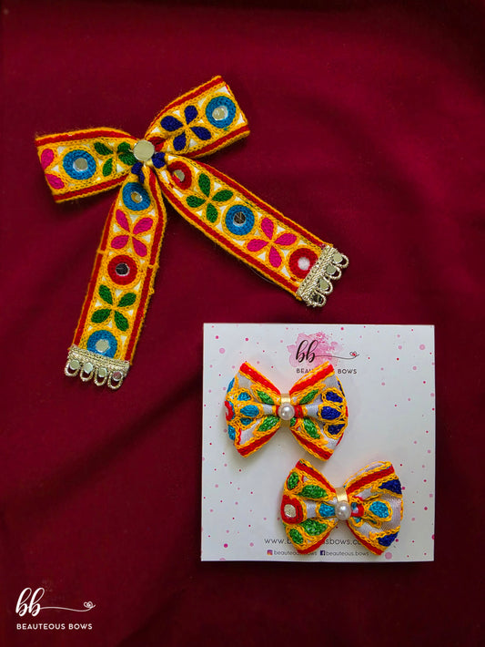 Shubh Arambh Mom & Daughter Navratri Bow Set