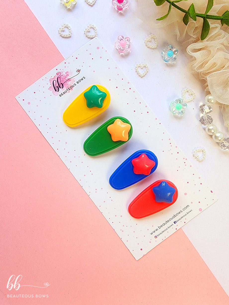 Solid Star Oval Clip Set