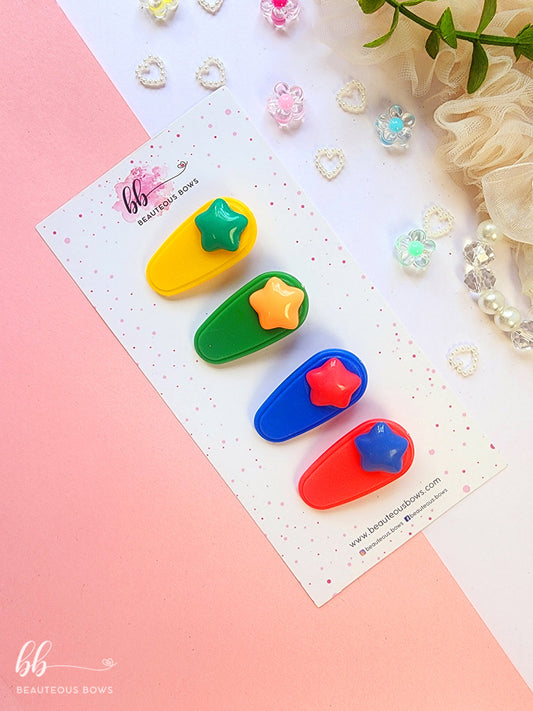 Solid Star Oval Clip Set