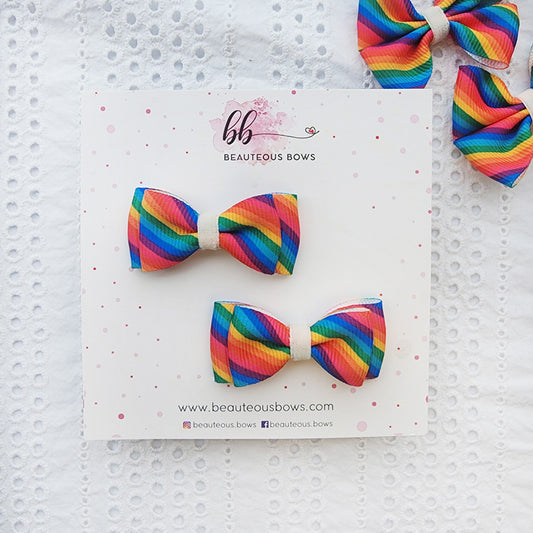 Solid Stripes Sleek Bow set of 2
