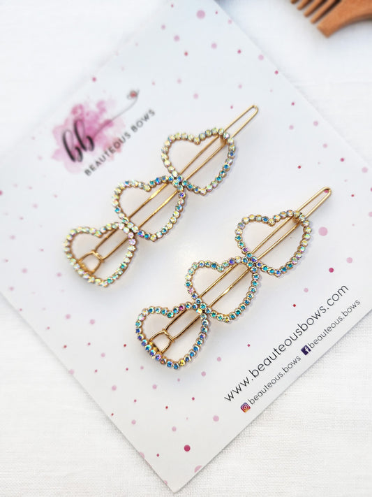 Sparkly Hearts Clips Set