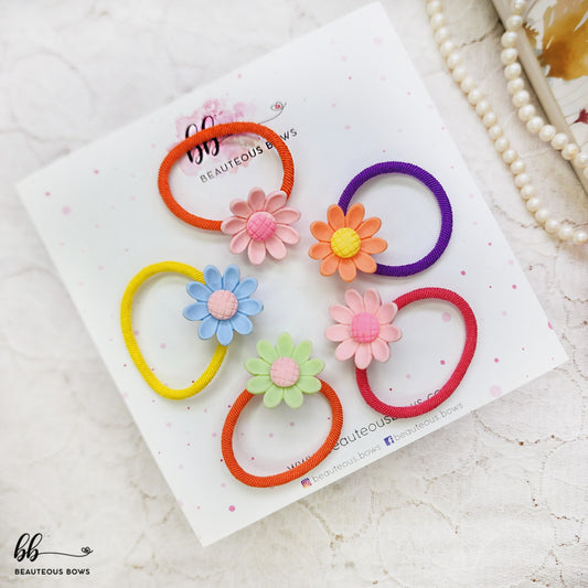 Sunflower Hair Tie Set of 5