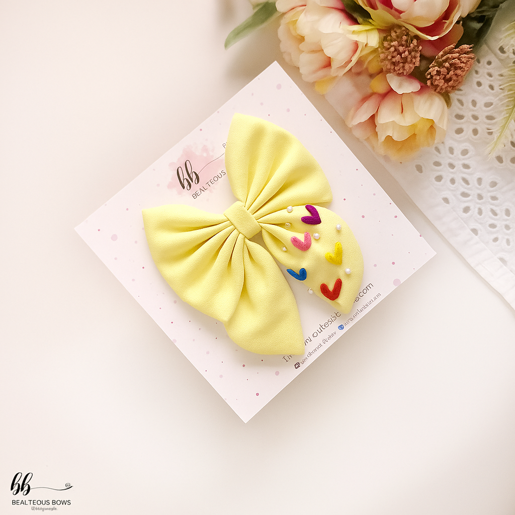 Sweetheart Pigtail Hair Bow
