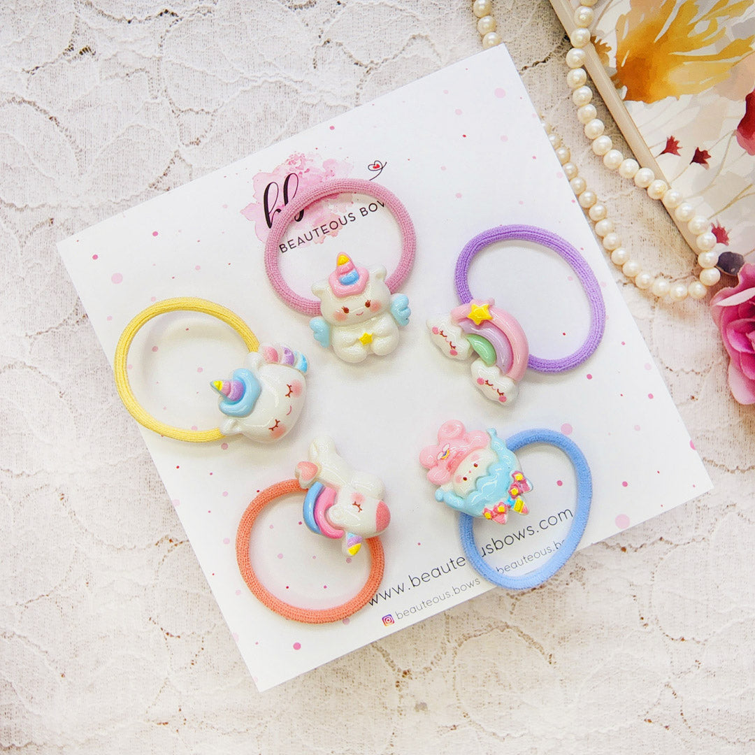 Unicorn Hair Tie Set of 5