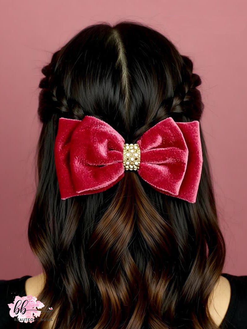 Velvet Rose Pink Bow