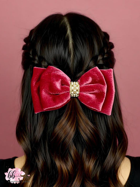 Velvet Rose Pink Bow
