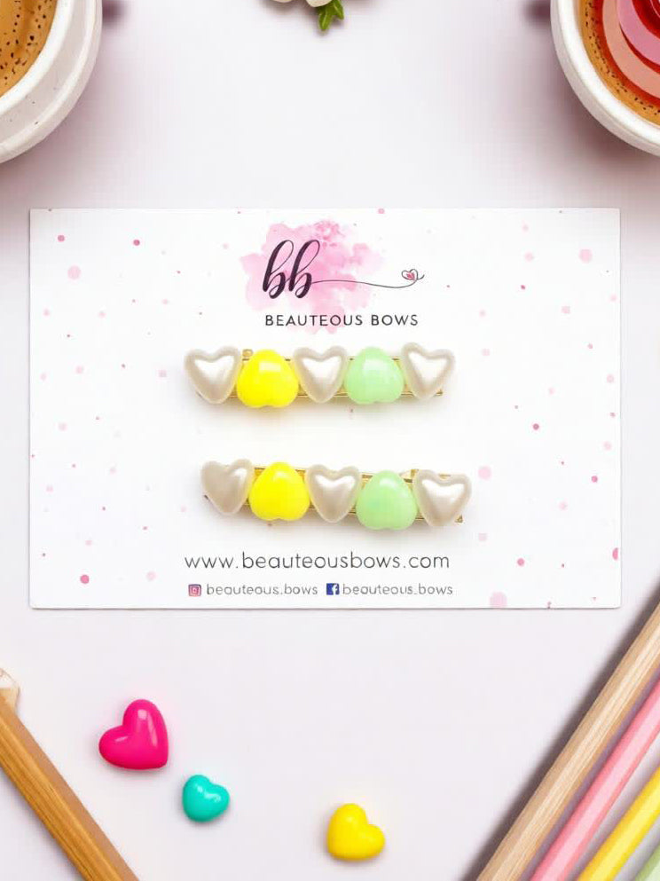 Heart Clip Set - 3 colours