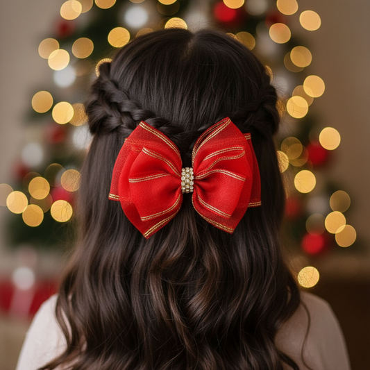 Red Butterfly Organza Bow