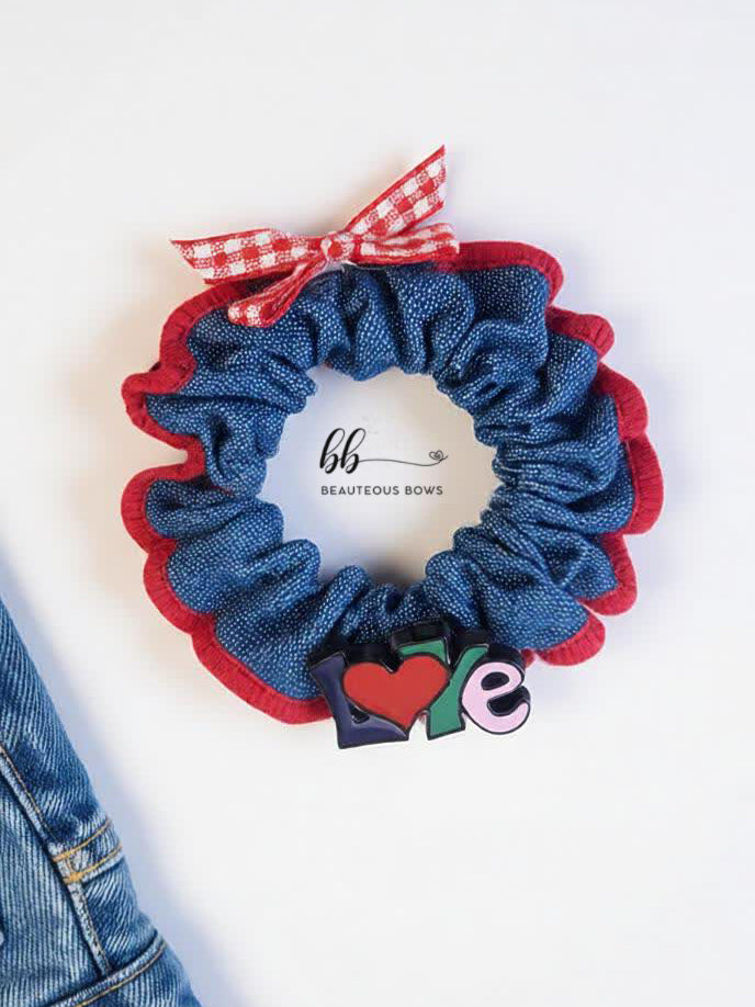 Kawai Denim Hair Scrunchie
