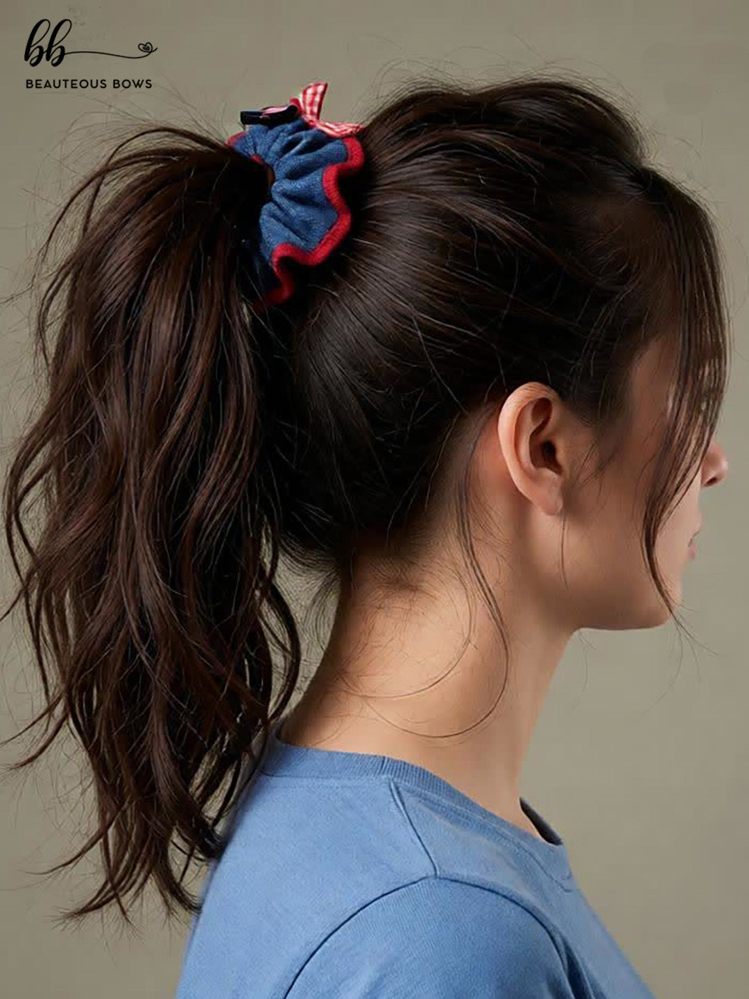 Kawai Denim Hair Scrunchie