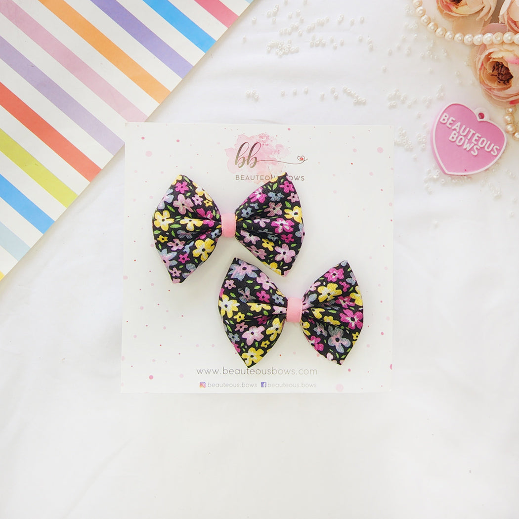 Midnight Blooms Mini Hair Bow Set