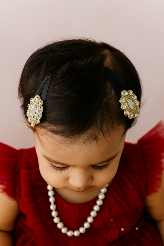 Mirror Work Oval Tic Tac Clip Set