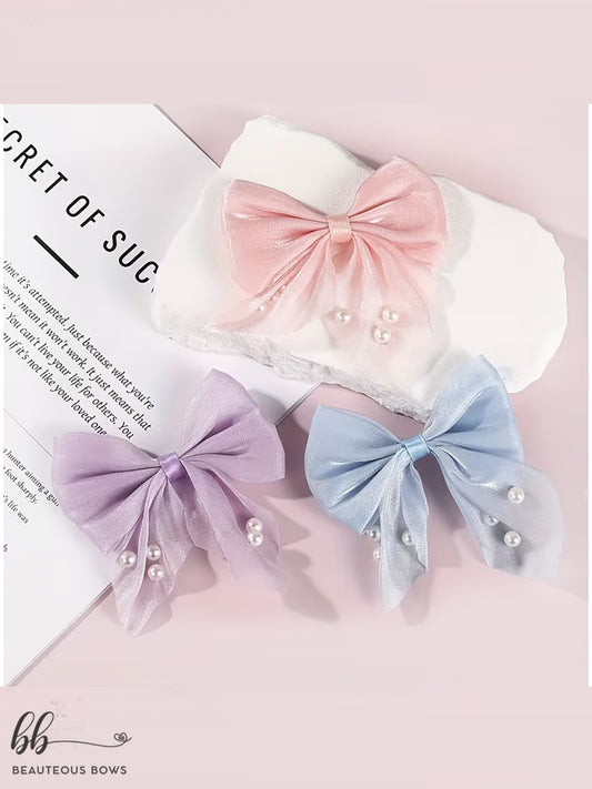 Pearly Bow Hair Tie