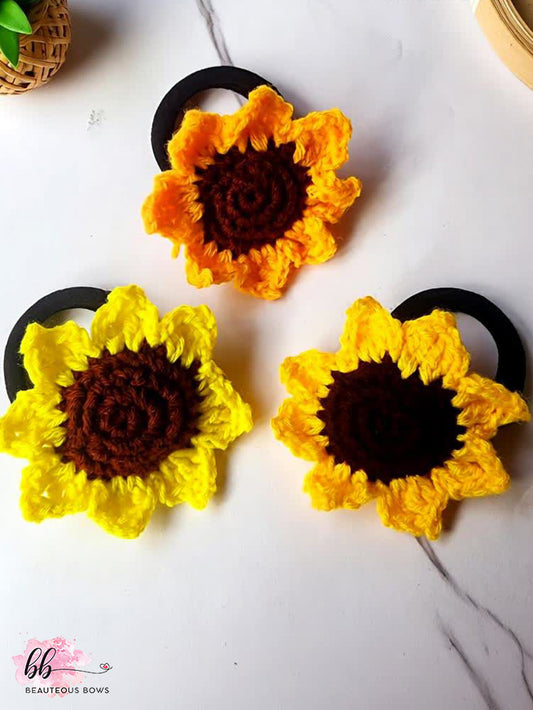 Sunflower Crochet Hairtie