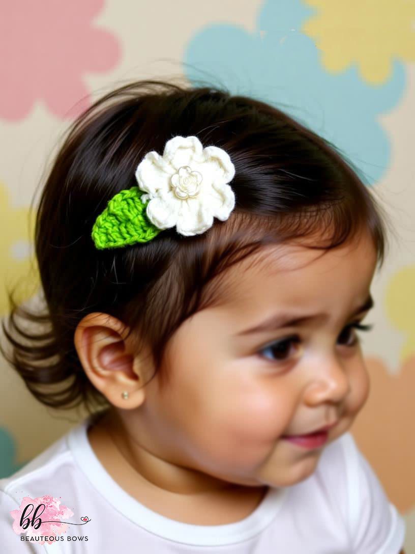 Crochet Flower Clip Set