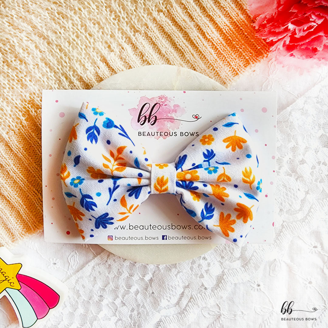 Floral Printed Hair Bow Combo
