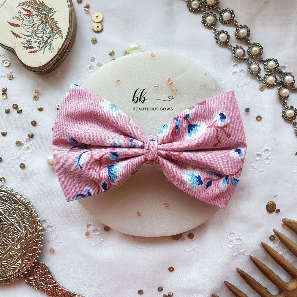 Dreamy Pink Printed Hair Bow