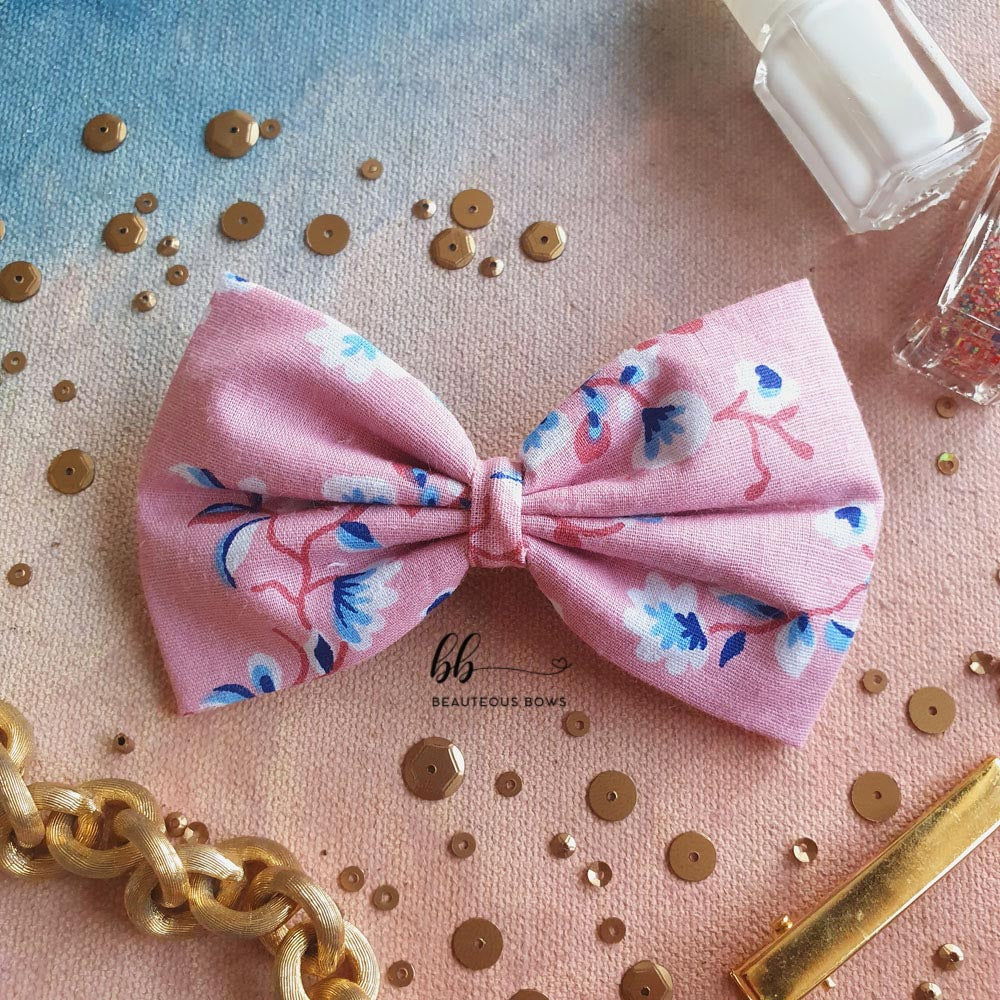 Dreamy Pink Printed Hair Bow