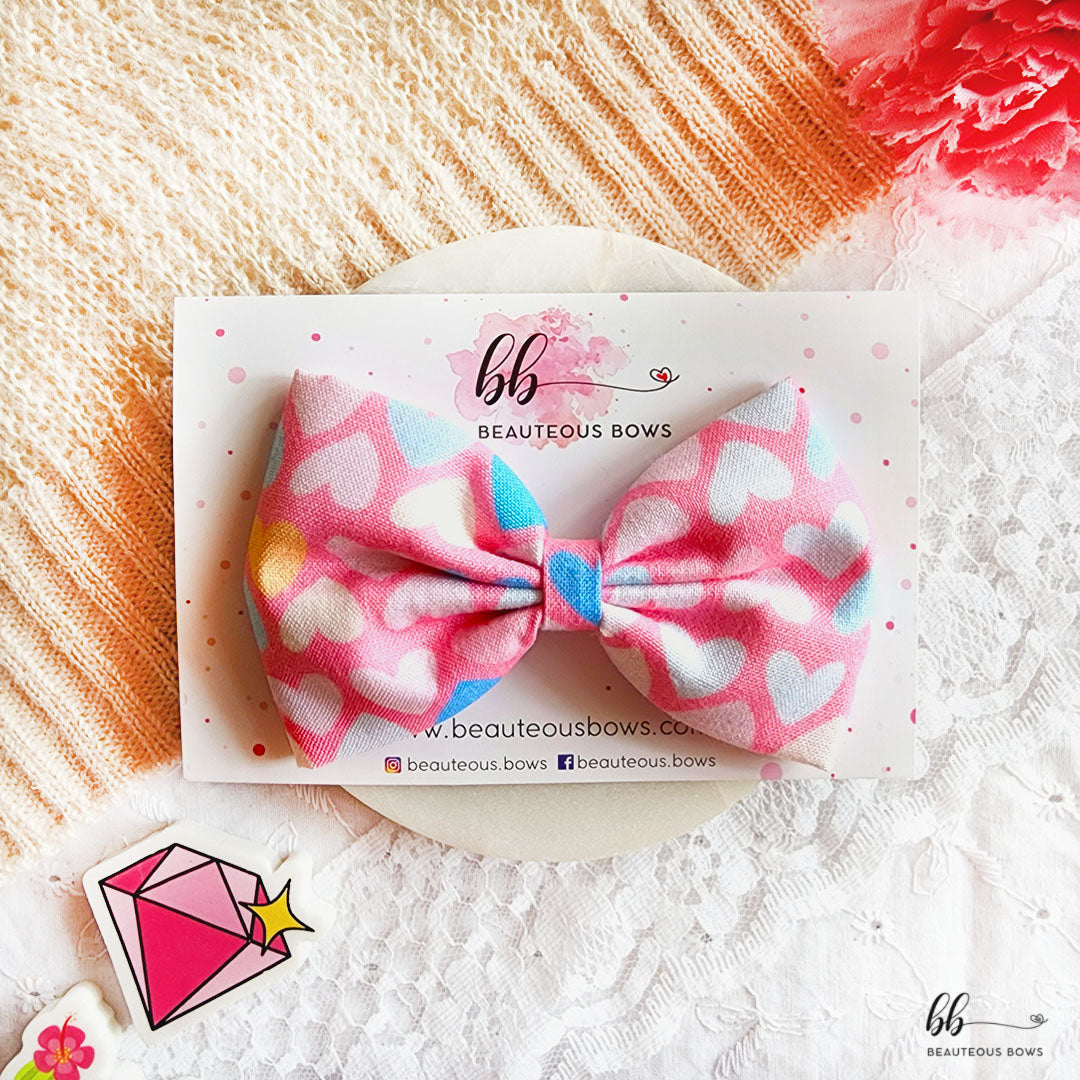 Floral Hearts Hair Bow Combo
