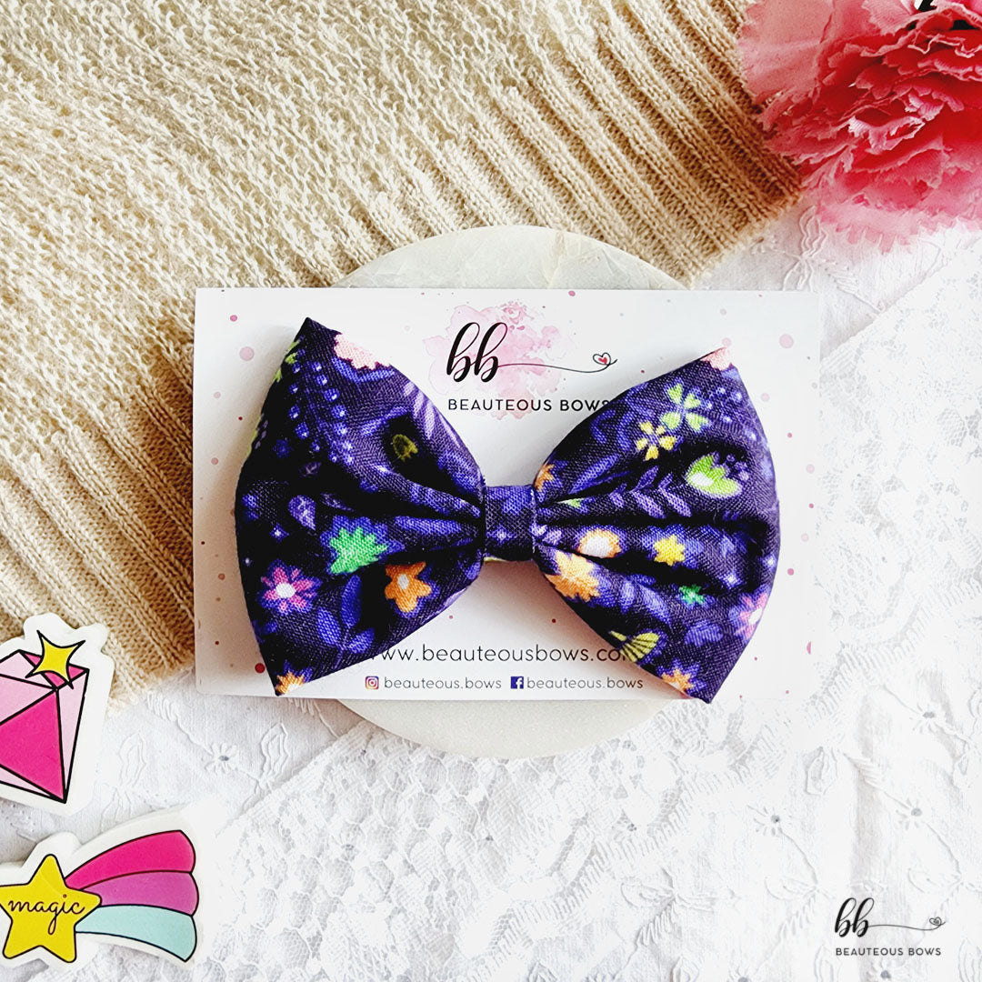 Floral Printed Hair Bow Combo